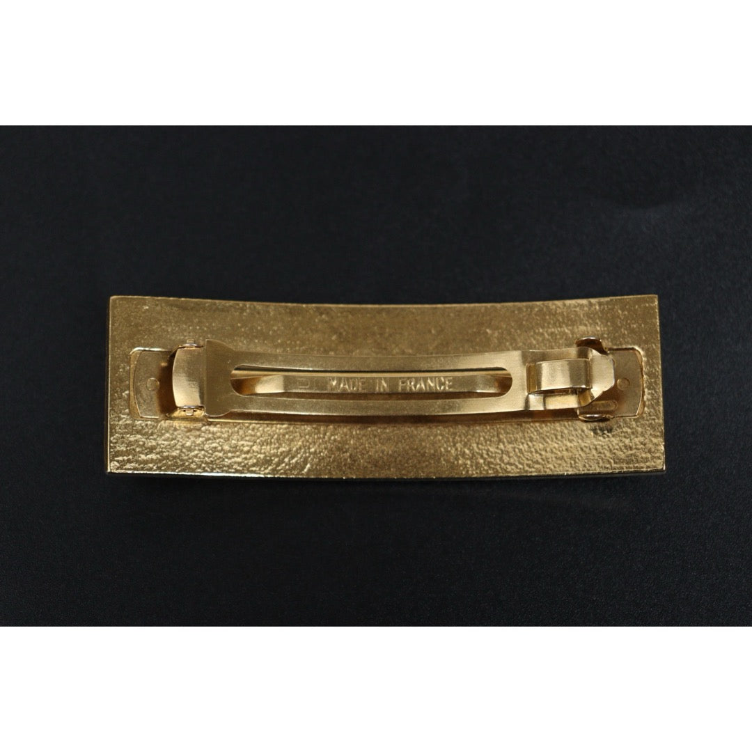Include Authentic Detective Certificate of Authenticity｜Very Good ( Rank A)｜ CHANEL 98P Coco Mark  Diamond Pattern  Golden Hair Clip｜Y26040708