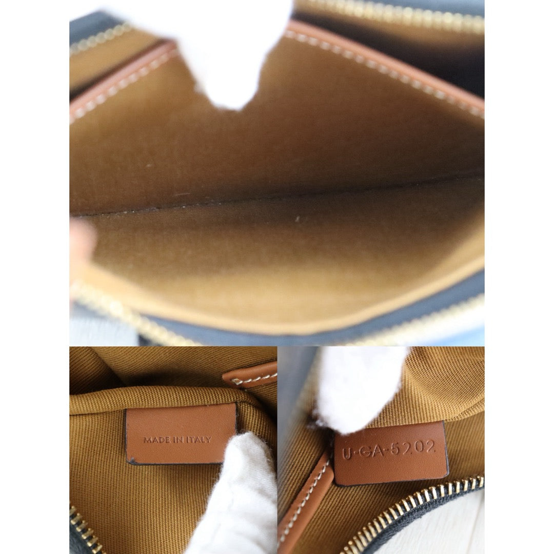 Include Entrupy Certificate of Authenticity｜Very Good ( Rank A)｜ CELINE AVA Macadam Triomphe Calf Leather Shoulder Bag ｜S26090717