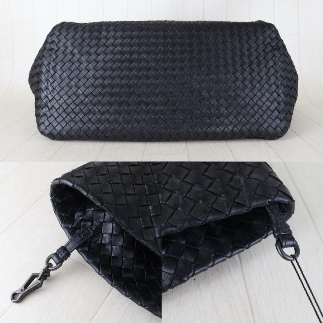 Include Entrupy Certificate of Authenticity｜Good ( Rank AB)｜ Bottega Veneta Lamb Skin Intrecciato Cesta GM Tote Black｜S26090739
