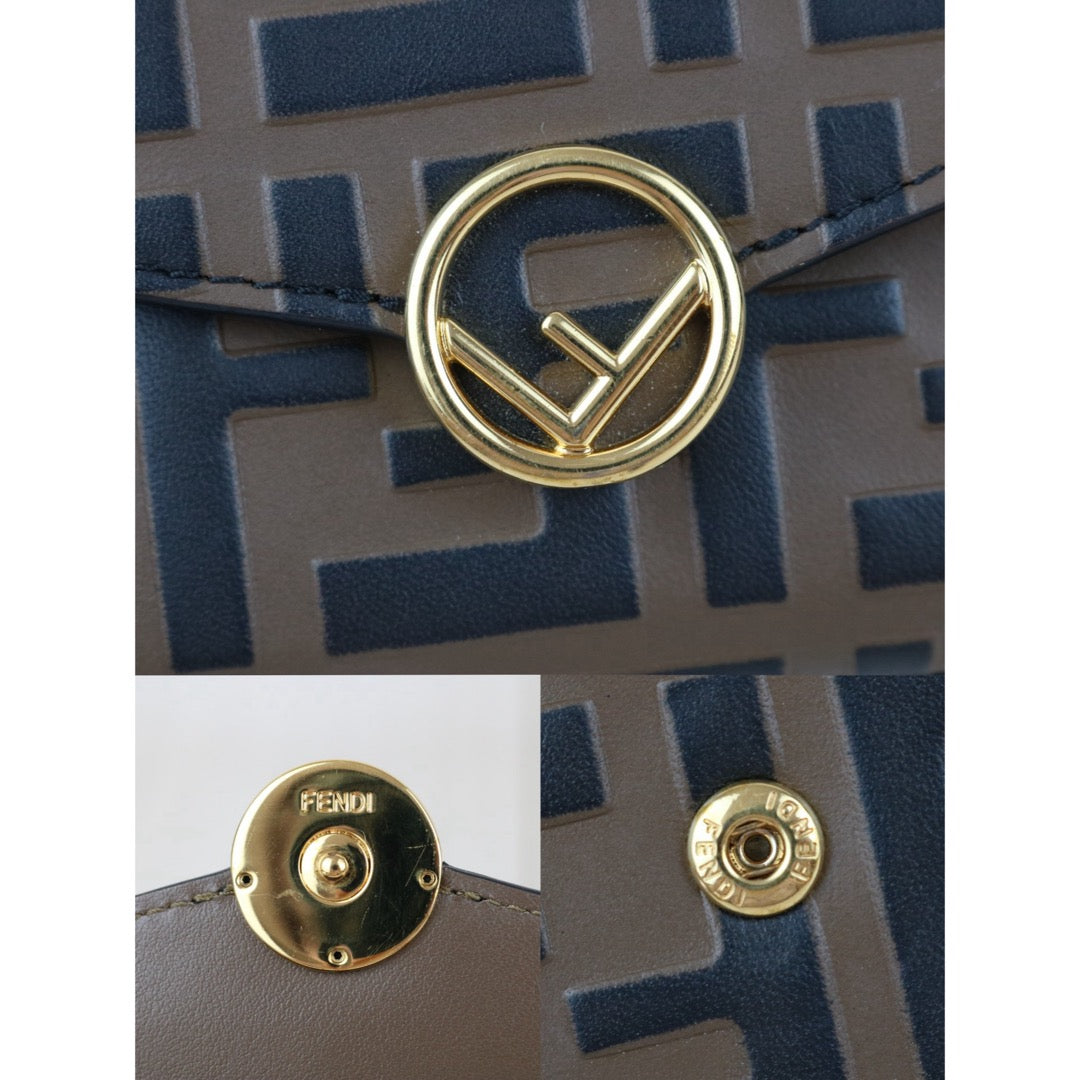 Include Entrupy Certificate of Authenticity｜Very Good ( Rank A)｜ FENDI Mamma Calf Leather Chain Bag  Gold Hardware ｜X26070606