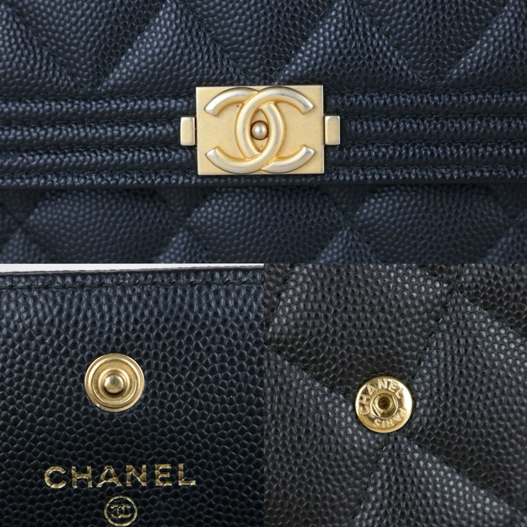 Very Good ( Rank A) ｜CHANEL Leboy Caviar Skin Black Long Wallet Made In 2018 Year｜X25040711