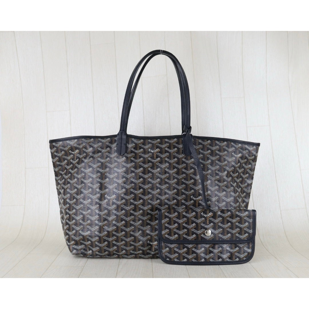 Include Entrupy Certificate of Authenticity｜Good ( Rank AB) ｜ Goyard Saint-Louis MM Tote Bag Black｜S26030825