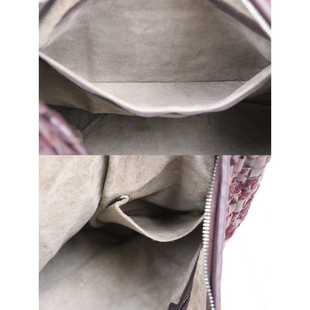 Good ( Rank AB)｜ Bottega Veneta Lamb Skin Braid Shoulder Bag Brown｜P25041401