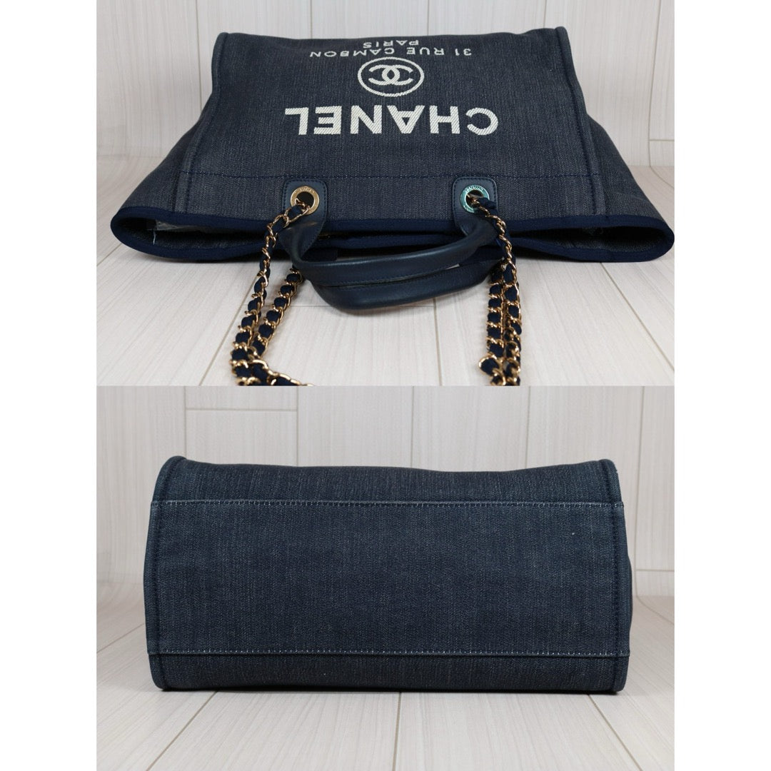 Rank AB｜ CHANEL Canvas Tote Bag Navy Made in 2012-2013 Year ｜S24073002