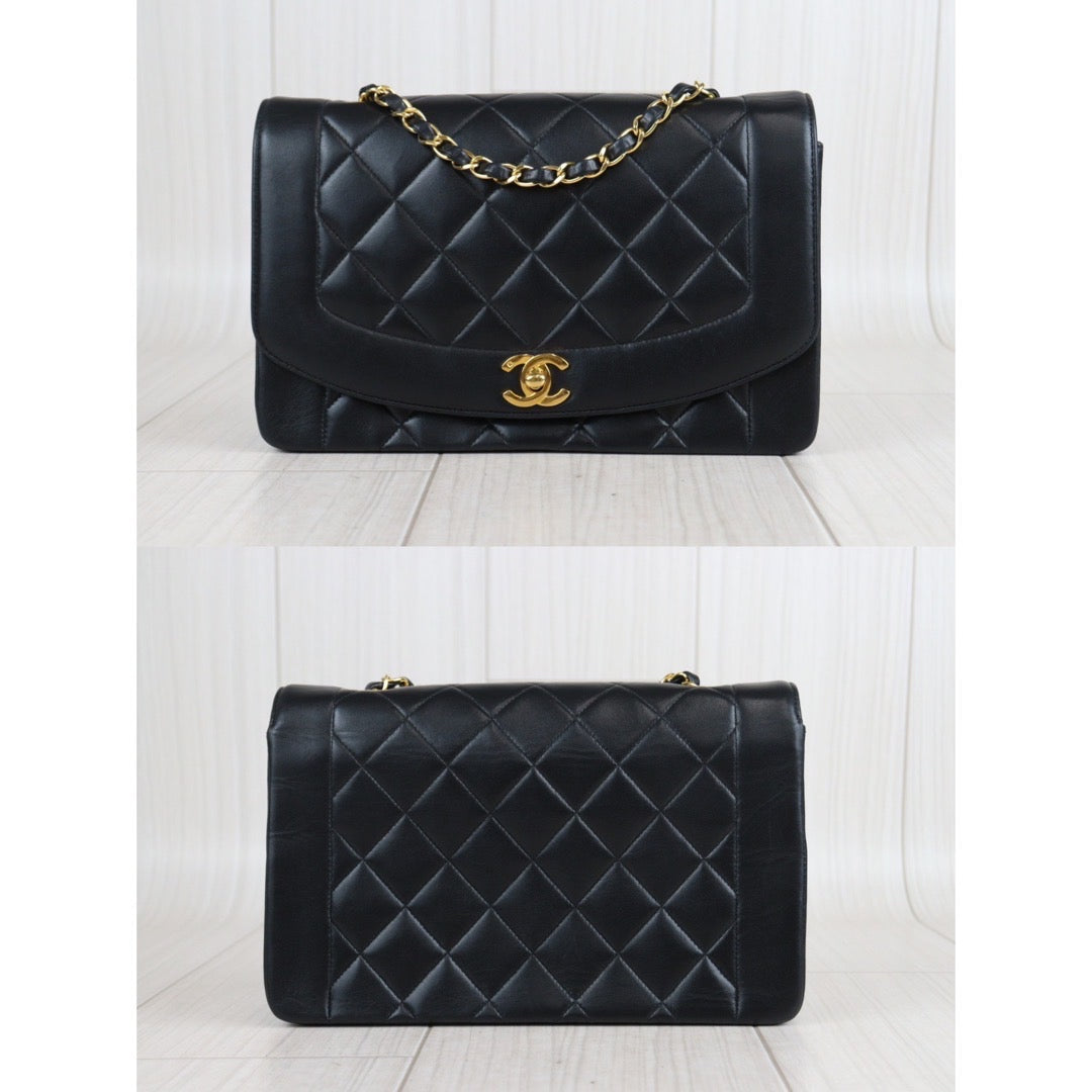 Rank AB｜ CHANEL Matrasse Diana 25 Lamb Skin  Chain Shoulder Bag Made In 1991～1994 Year｜23101209