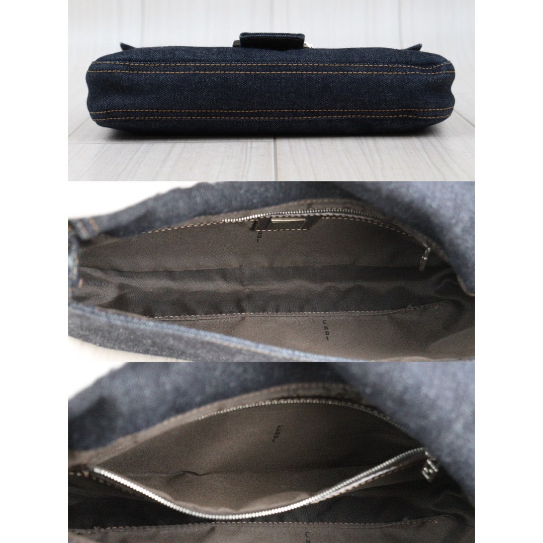 Rank AB ｜  FENDI Denim Baguette Shoulder Bag  ｜24040911