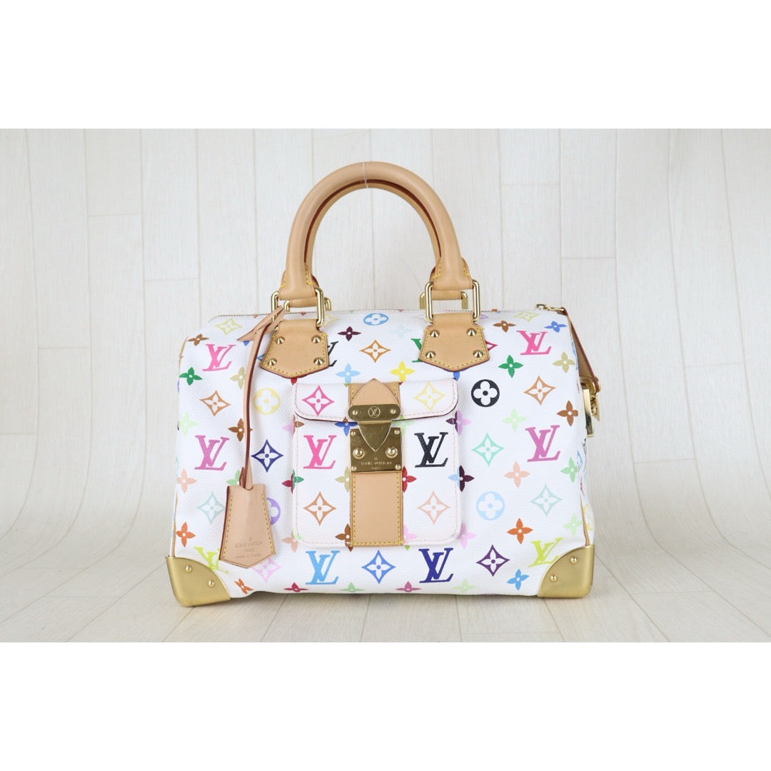 Include Entrupy Certificate of Authenticity｜Very Good ( Rank A)｜LV  Takashi Murakam Multi Monogram Speedy 30 Hand Bag ｜S26080116