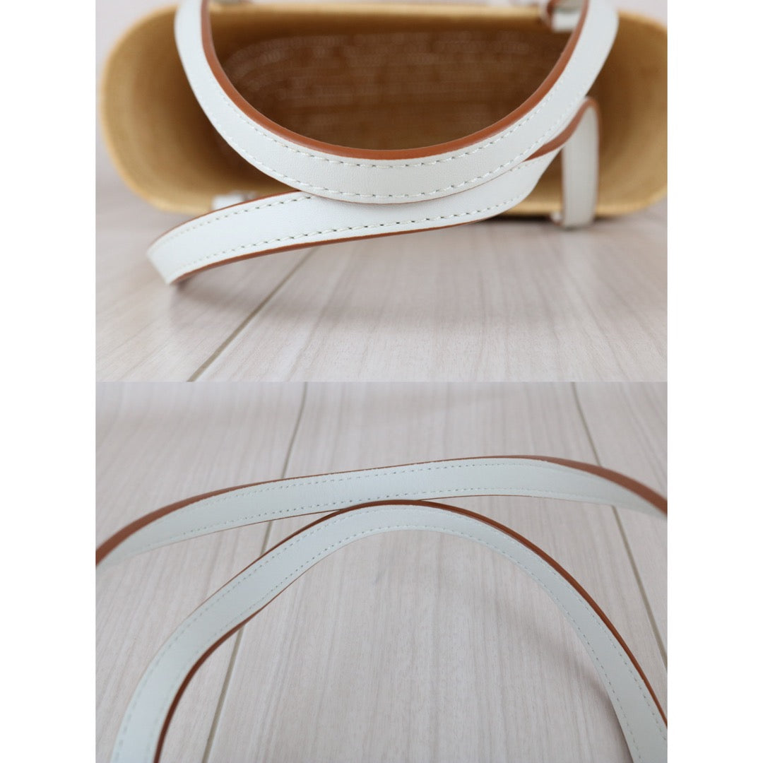 Include Entrupy Certificate of Authenticity｜Very Good ( Rank A)｜ LOEWE Straw  Basket Handbag Shoulder Bag ｜S26010905