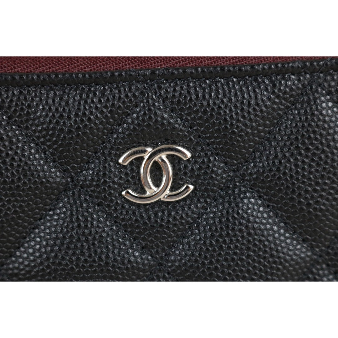 Include Entrupy Certificate of Authenticity｜Excellent（Rank SA）｜CHANEL Caviar Skin Calf Leather Card Holder Black IC Chips Model｜X26081807