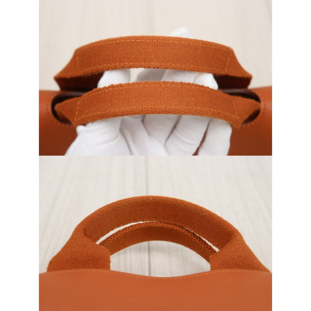 Good ( Rank AB)｜ HERMES Valparaiso Canvas Orange HandBag With Pouch｜P25082714