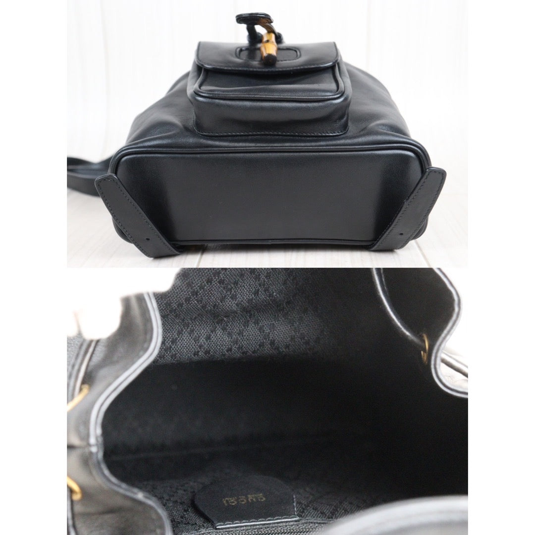 gucci black mini backpack Rank A | GUCCI Bamboo Leather Mini Backpack Back|23101207 – BRAND GET