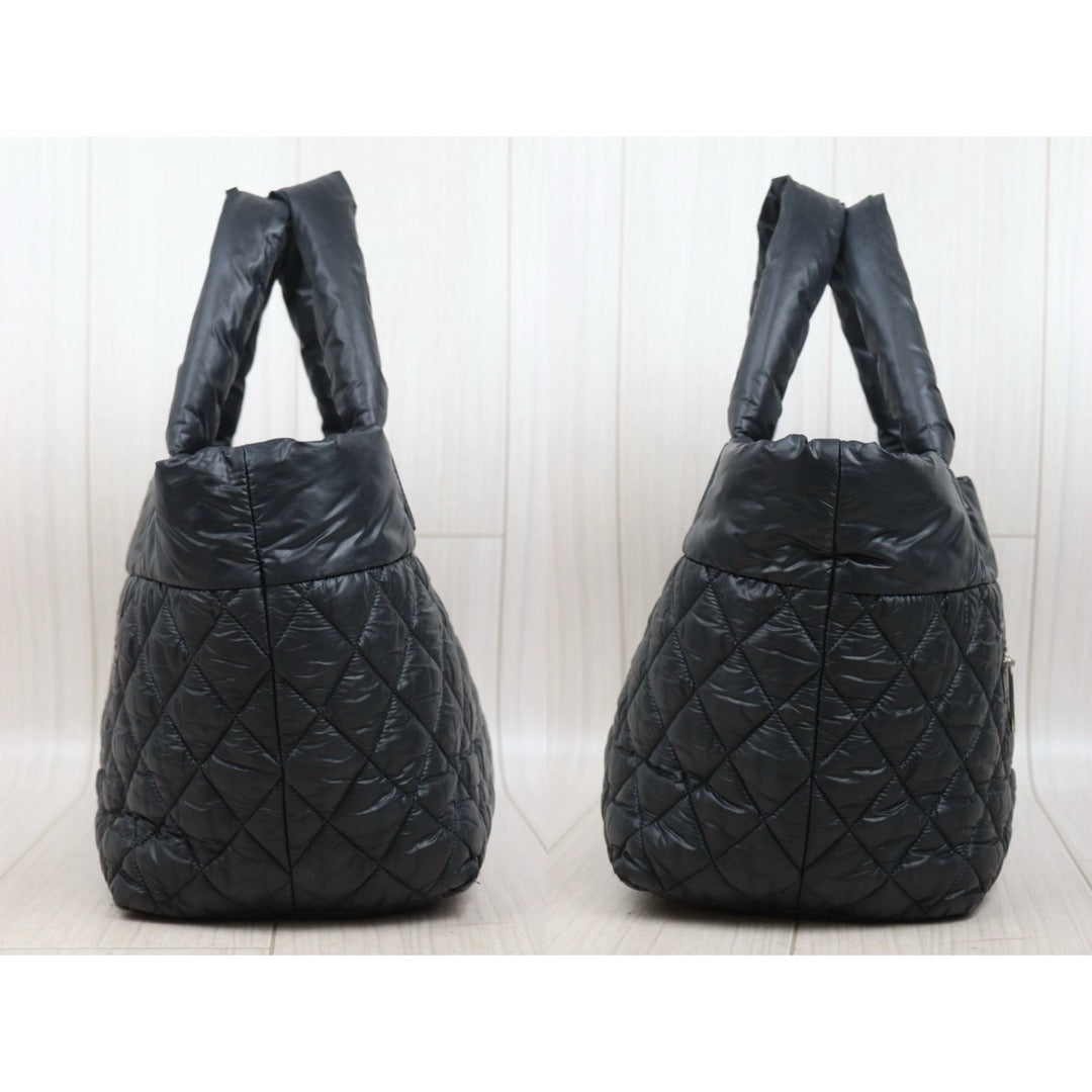 Good ( Rank AB)｜ CHANEL COCO On Down Tote Bag PM Black Made in 2010-2011Year ｜25082707