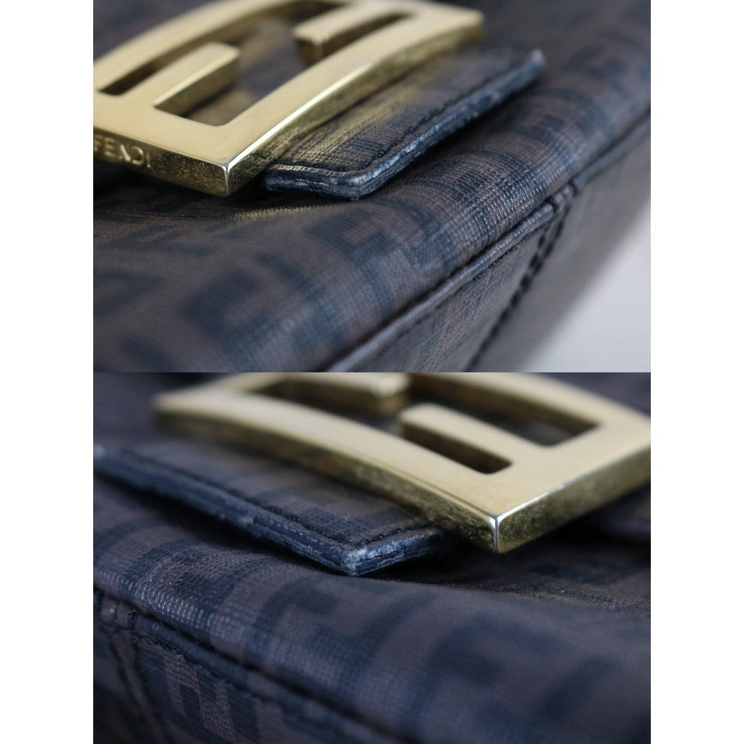 Include Entrupy Certificate of Authenticity｜Good ( Rank AB)｜ FENDI Zucca Mamma Baguette Shoulder Bag Brown｜S26073109