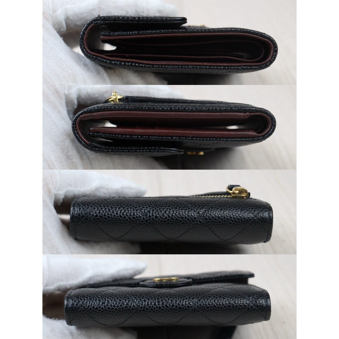 Rank A｜Chanel Caviar Skin Black Wallet｜S24071419