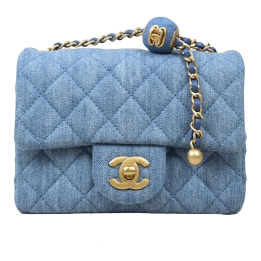 Very Good ( Rank A) ｜ CHANEL Denim 17 Small Flap Chain Shoulder ｜S24061727