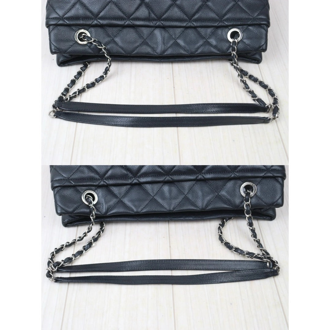 Very Good ( Rank A)｜ CHANEL Matrasse Chain Tote Bag Caviar Skin Black  Made In 2012-2013 Year｜S24092802