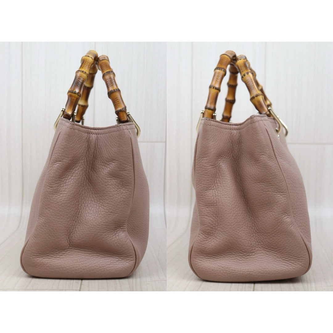 Very Good ( Rank A) ｜  GUCCI Bamboo Calf Leather Pink Tote Bag ｜W25102114