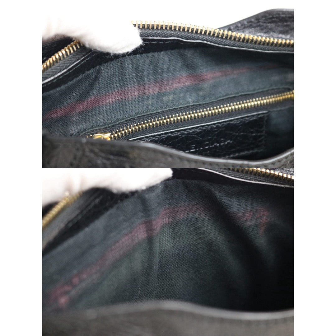Include Entrupy Certificate of Authenticity｜Good ( Rank AB)｜Balenciaga Oiled Leather Gaint Classic Mini City Handbag Shoulder Bag Black｜S26052502