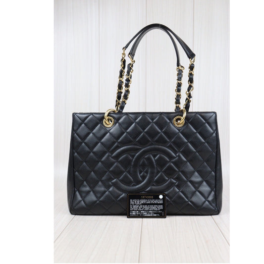 Rank A ｜ CHANEL Matrasse GST Chain Tote Bag Caviar Skin Black  Made In 2014 Year｜24012201