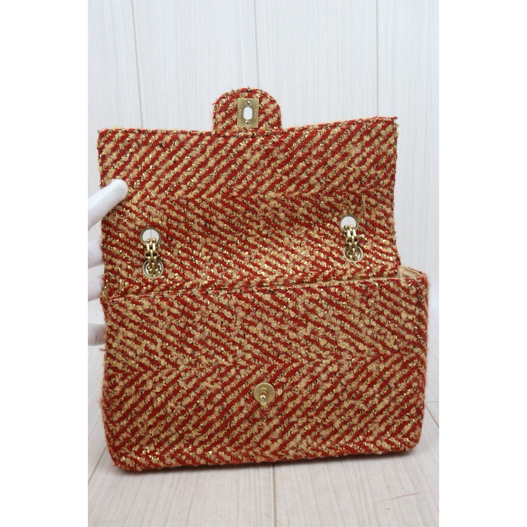 Very Good ( Rank A)｜ CHANEL Tweed Weave Single Flap 25 Shoulder Bag Made in 2000-2002Year｜Y25112501