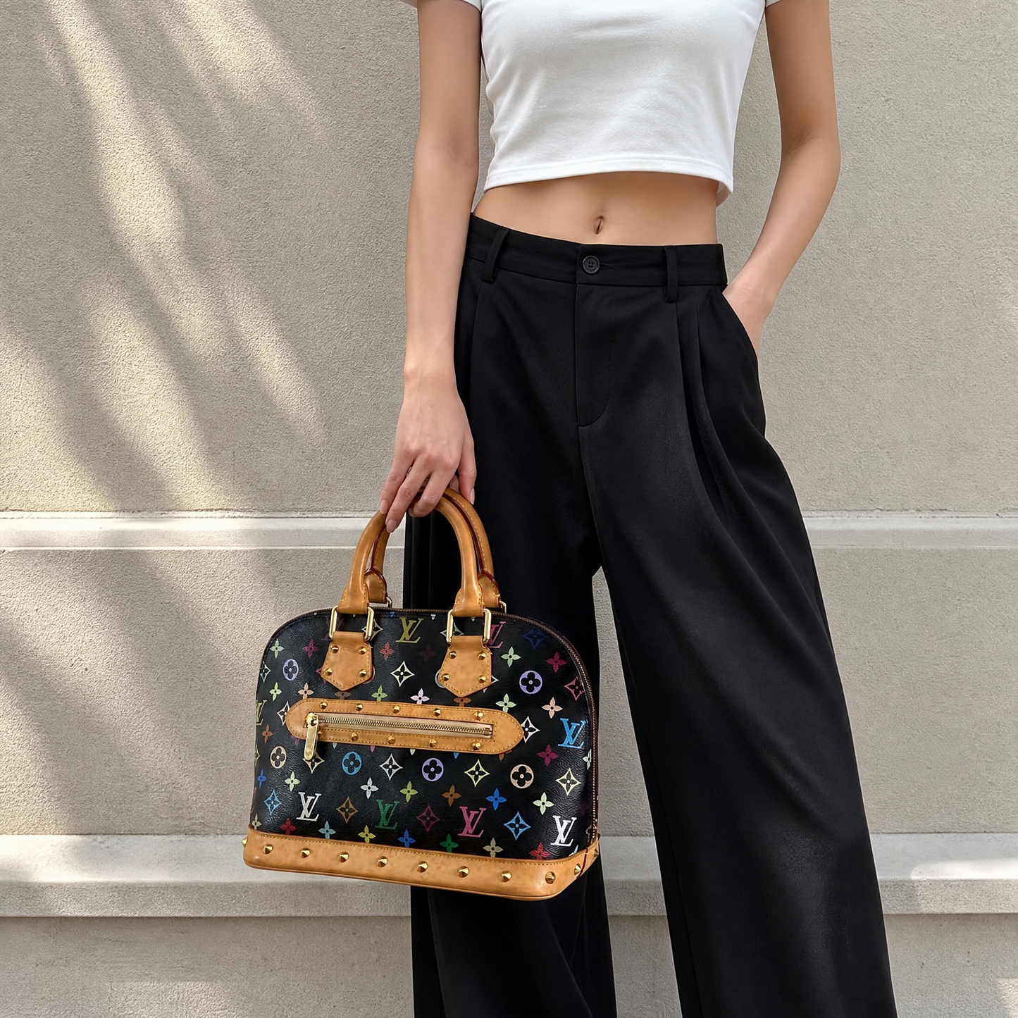 Include Entrupy Certificate of Authenticity｜Very Good ( Rank A)｜Louis Vuitton Monogram Takashi Murakam Multicolor Alma HandBag｜S26073118