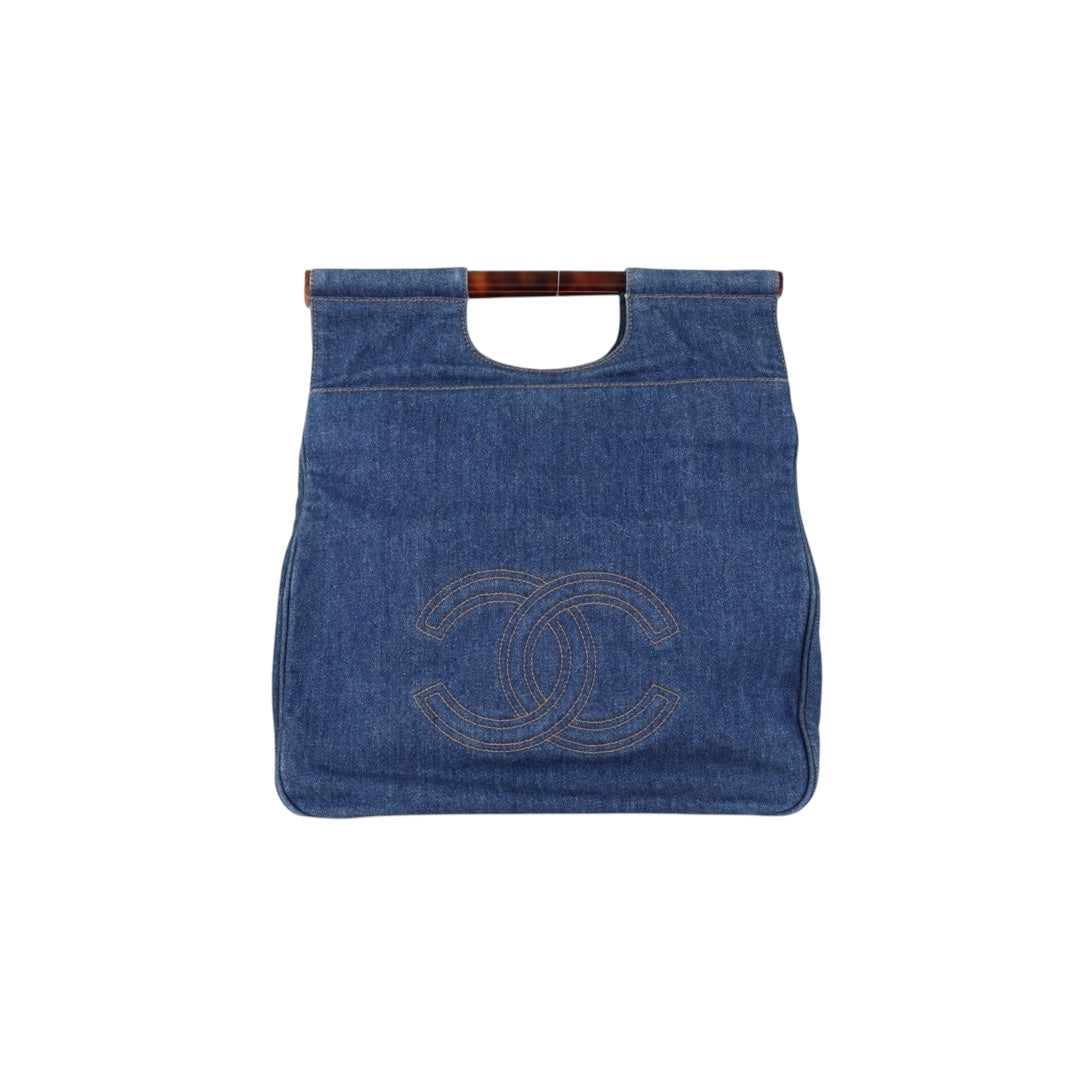Very Good ( Rank A)｜ CHANEL Denim Hawksbill Turtle Tote Bag Made In 1996-1997Year｜H25112801