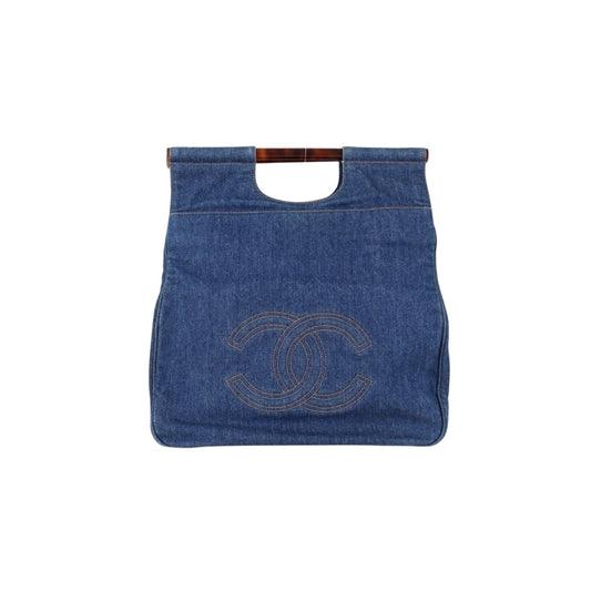 Very Good ( Rank A)｜ CHANEL Denim Hawksbill Turtle Tote Bag Made In 1996-1997Year｜H25112801