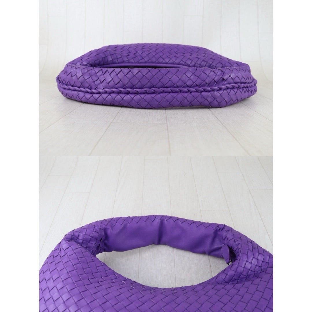 Include Entrupy Certificate of Authenticity｜Very Good ( Rank A)｜ Bottega Veneta Lamb Skin Braid Shoulder Bag  Purple｜S26051801