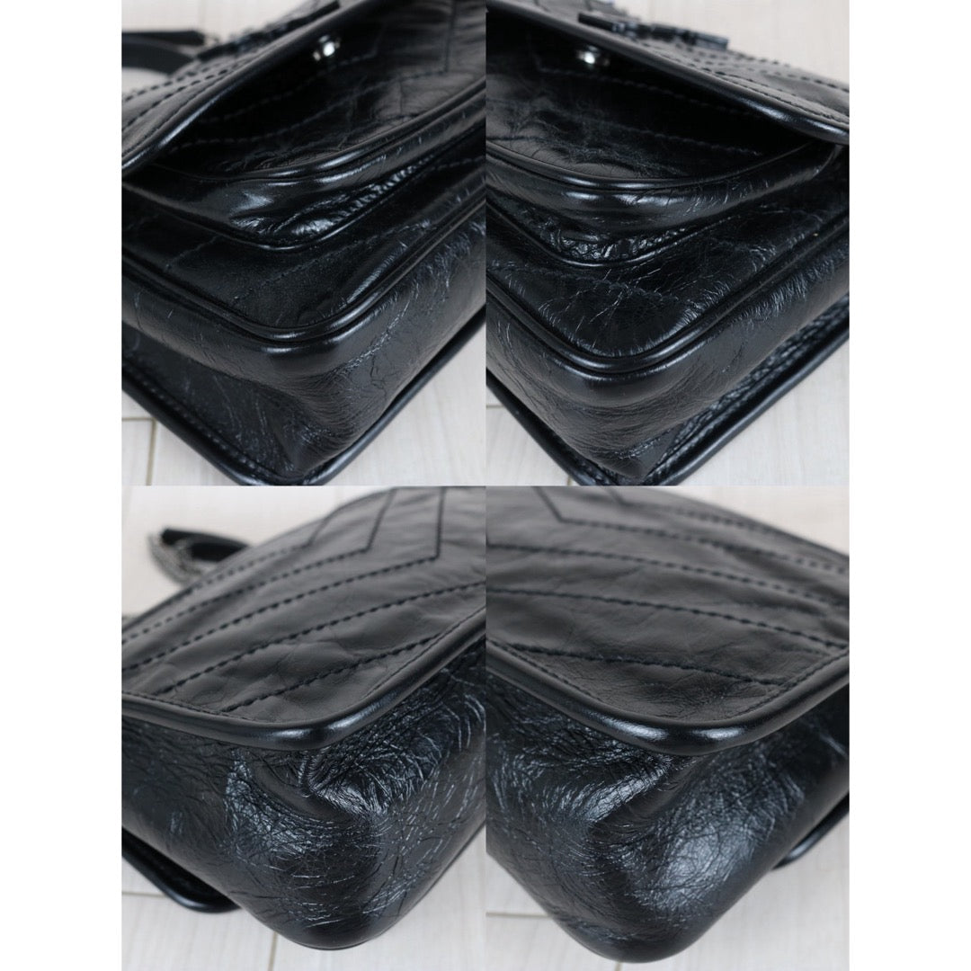 Include Entrupy Certificate of Authenticity｜Very Good ( Rank A)｜  Saint Laurent YSL Saint Laurent Niki  Shoulder Bag Black PM｜W26071703