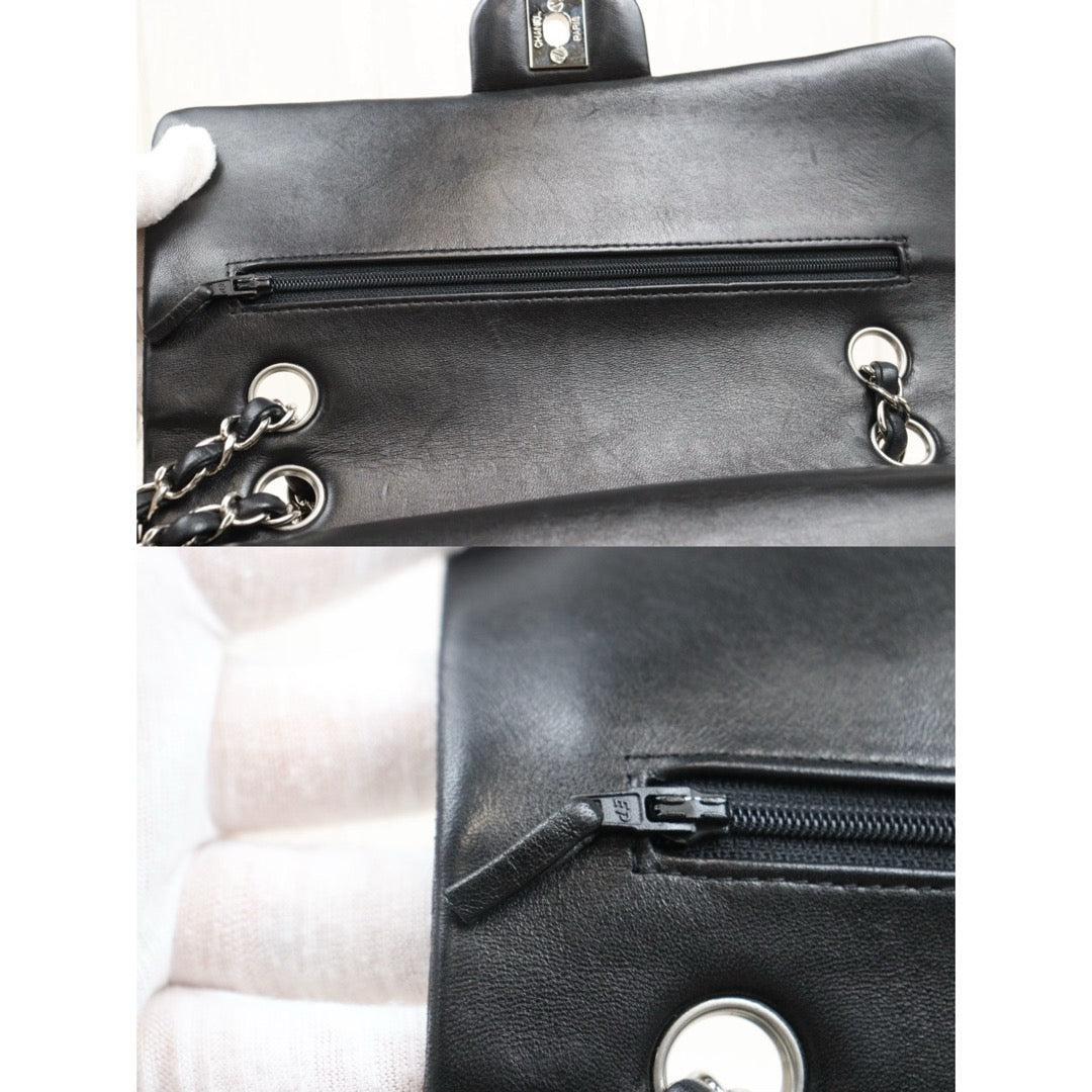 Very Good ( Rank A)｜ CHANEL Lamb Skin Matrasse Double Flap 25 Shoulder Bag  Black Made In 2008-2009Year｜S25062504