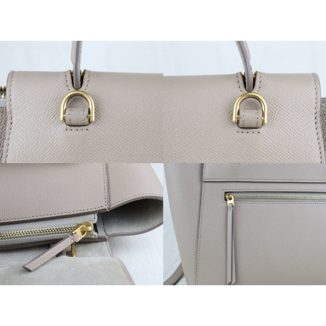 Very Good ( Rank A)｜CELINE Calf Leather Belt Micro Handbag Shoulder Bag Beige｜S25051303