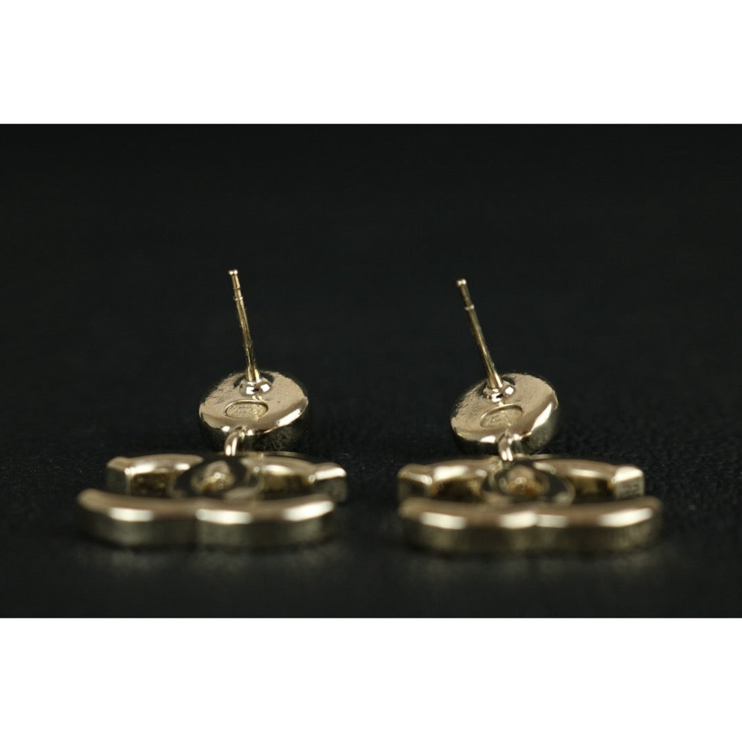 Very Good ( Rank A) ｜CHANEL A25P COCO Mark Pearl Pendant Earrings Pink｜X25112305