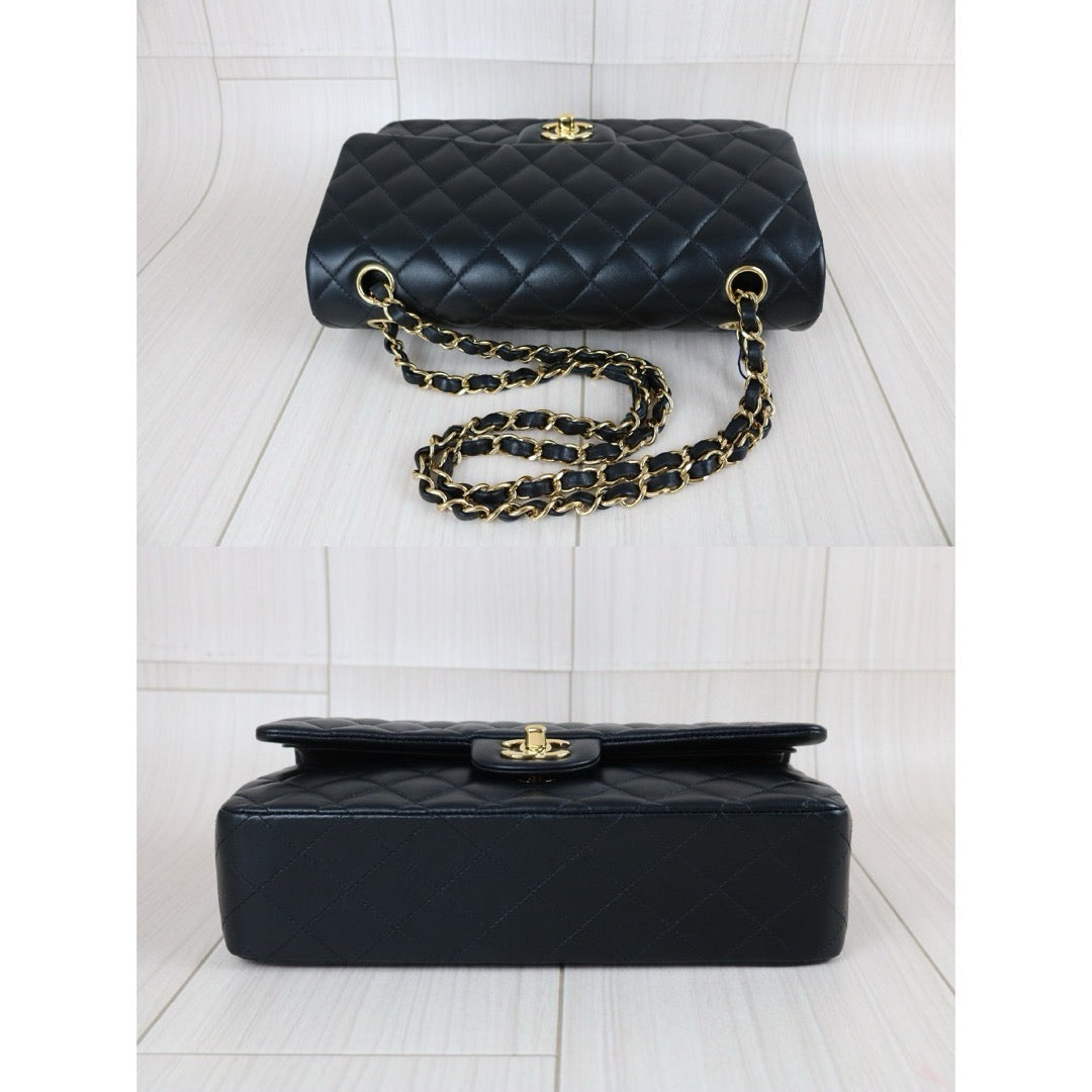 Include Entrupy Certificate of Authenticity｜Very Good ( Rank A)｜ CHANEL Lamb Skin Matrasse Chain Double Flap 25 Shoulder Bag  Black Made In 2019 Year｜S26080101