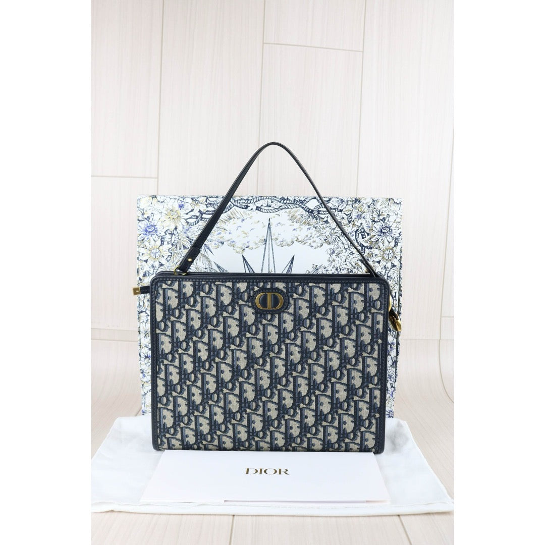 Include Entrupy Certificate of Authenticity｜Very Good ( Rank A)｜Full Set Dior 25 Montaigne Oblique Pouch Handbag｜S26050602