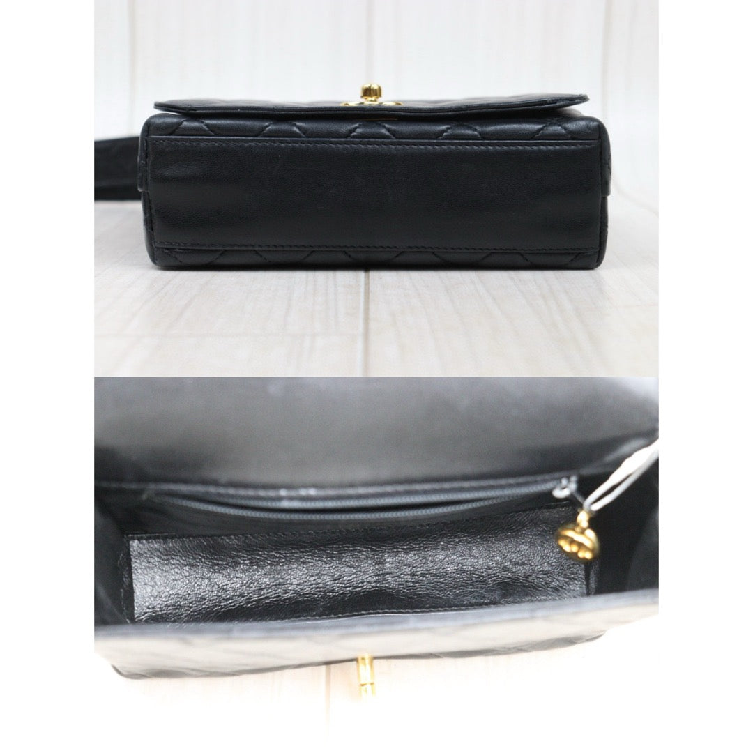 Good ( Rank AB)｜ CHANEL Matrasse Lamb Skin Single Flap Shoulder Bag Black Made In 1994-1996 Year  ｜P25041403