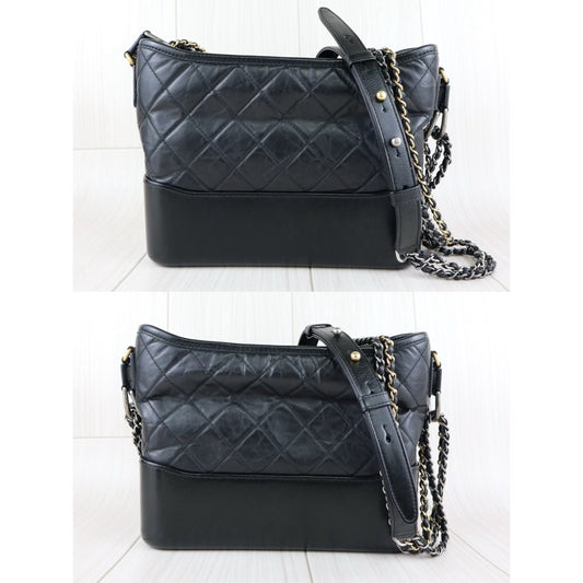 Include Entrupy Certificate of Authenticity｜Very Good ( Rank A) ｜CHANEL MM Gabrielle Aged Calfskin Shoulder Bag Black IC Chips Model｜S25102901