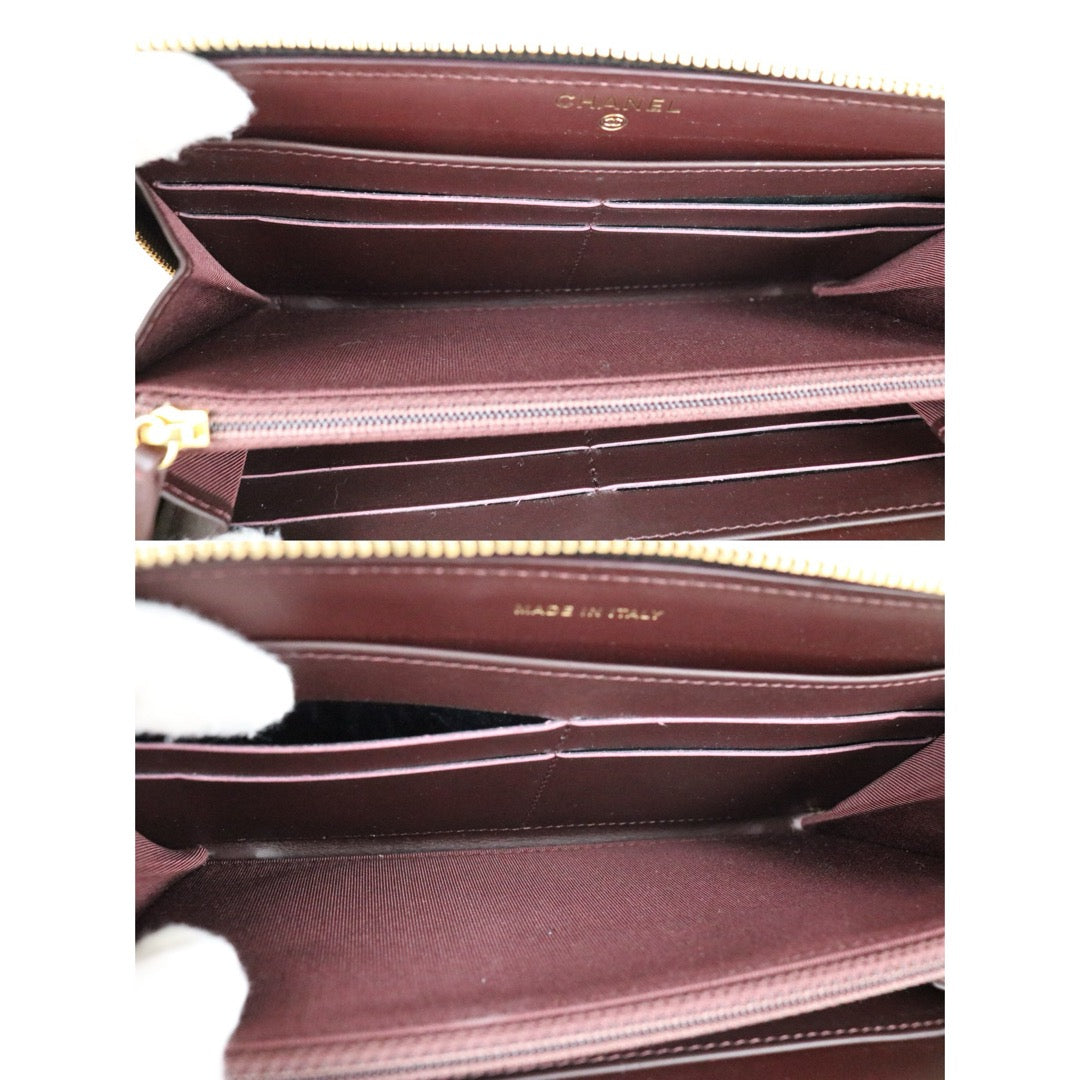 Excellent（Rank SA）｜Chanel Caviar Skin Black Long  Wallet Made In 2014-2015Year ｜X25101802