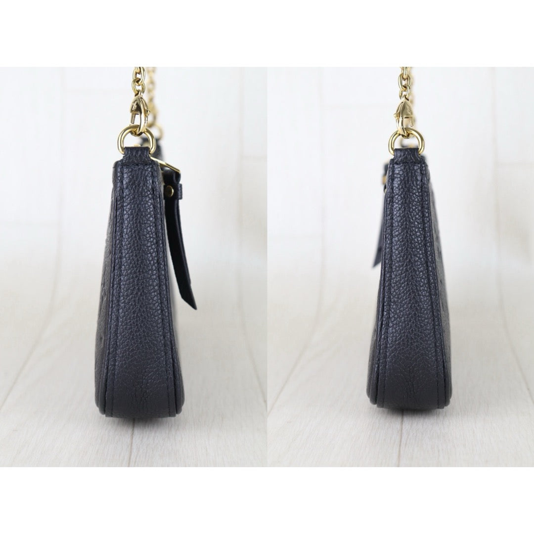 Include Entrupy Certificate of Authenticity｜Very Good ( Rank A) ｜Louis Vuitton Monogram Empreinte Easy Pouch On Strap Black ShoulderBag IC Chips Model｜S26072523