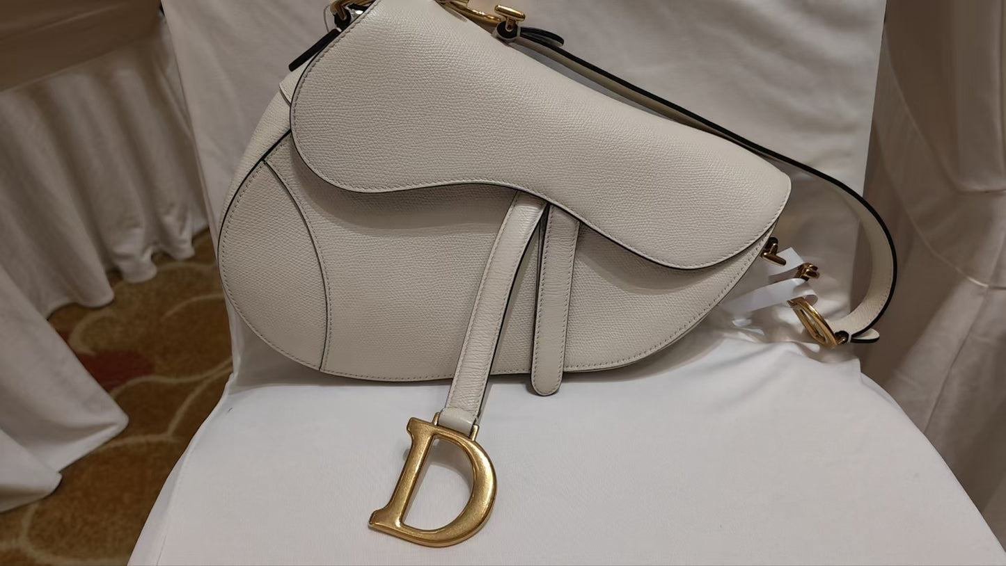 Very Good ( Rank A)｜Dior Trotter Saddle Shoulder Bag Medium White