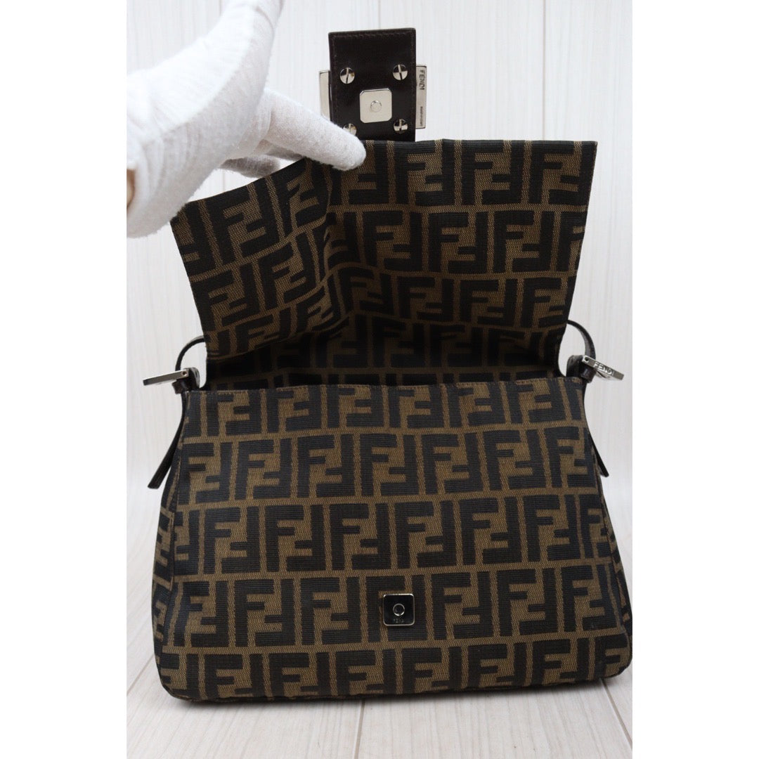 Rank A｜ FENDI Zucca Mamma Baguette Shoulder Bag ｜24042905