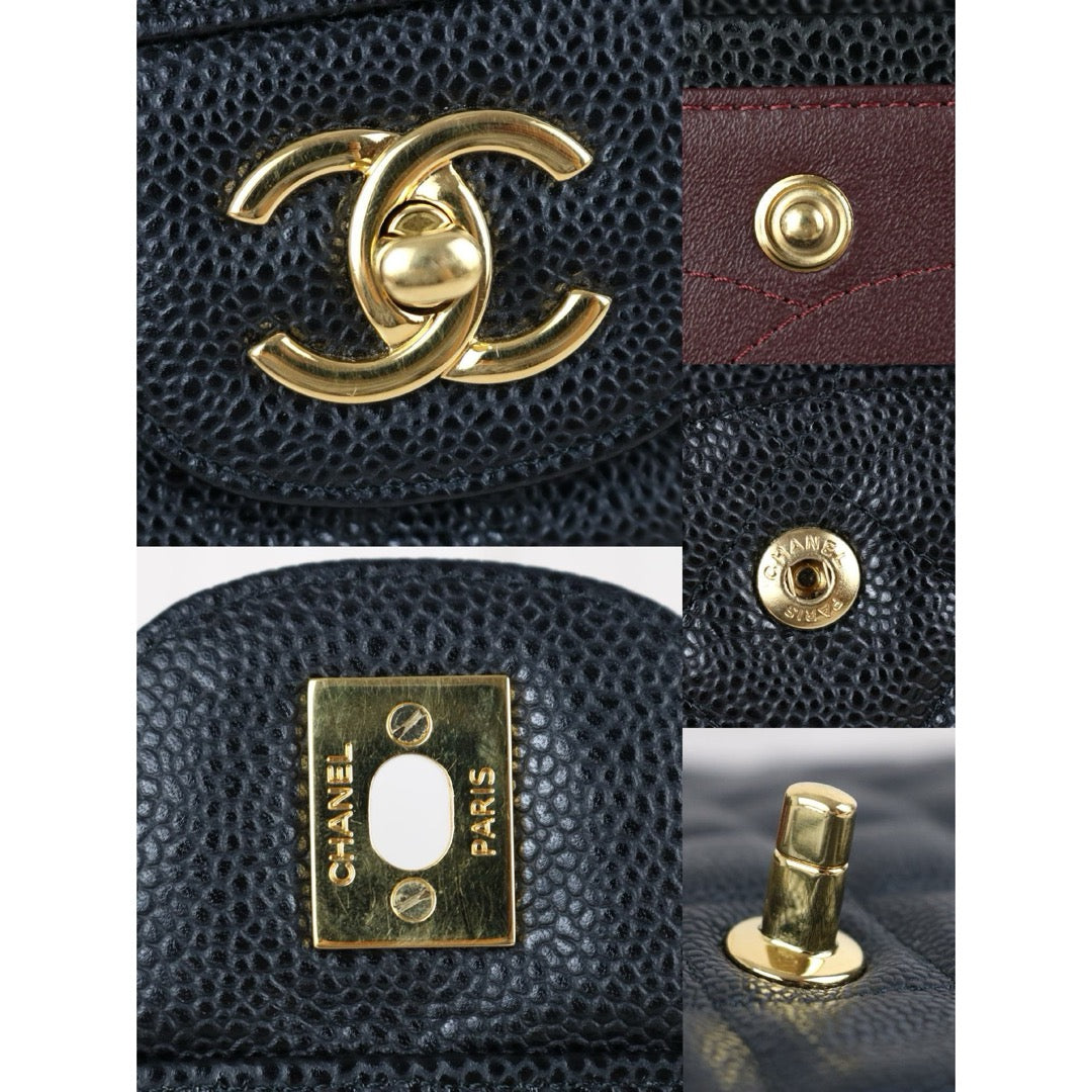 Include Entrupy Certificate of Authenticity｜Very Good ( Rank A)｜ CHANEL Matrasse Chain Caviar Skin Jumbo Black  Made In 2010-2011 Year｜S26080102