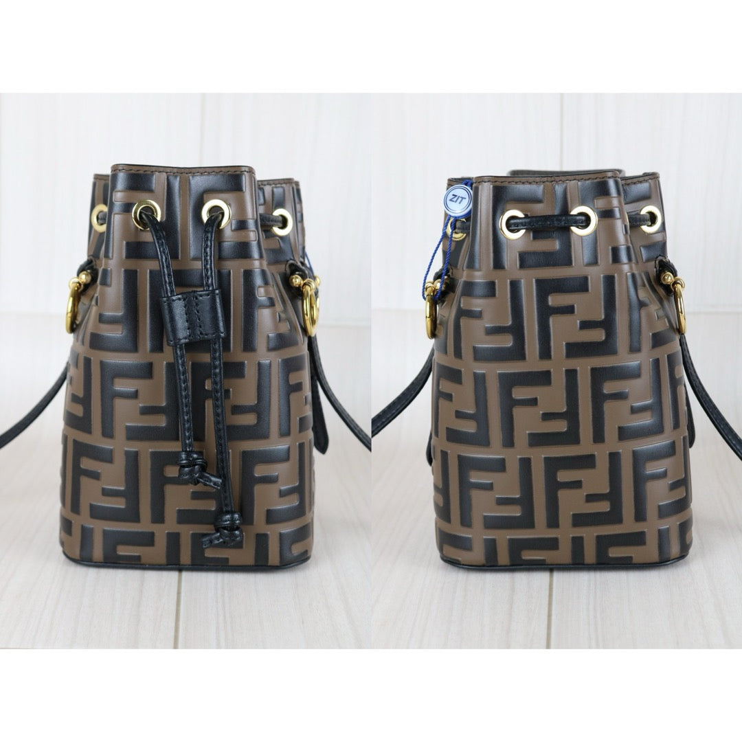 Good ( Rank AB)｜ FENDI Zucca Mini Mon Tresor Bucket bag Shoulder Bag Brown ｜S25081802