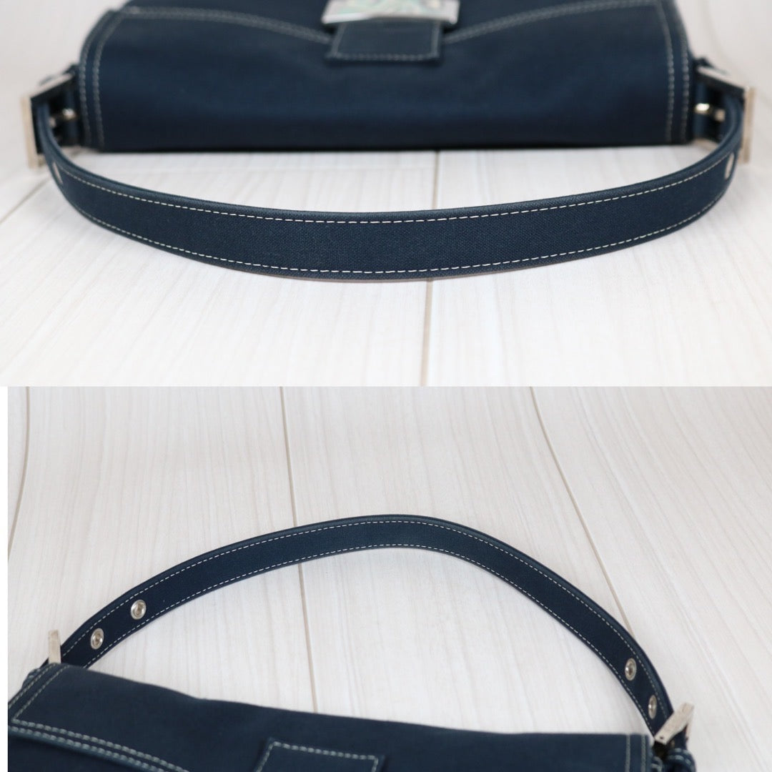 Rank A ｜  FENDI Denim Baguette Shoulder Bag  ｜S24052305