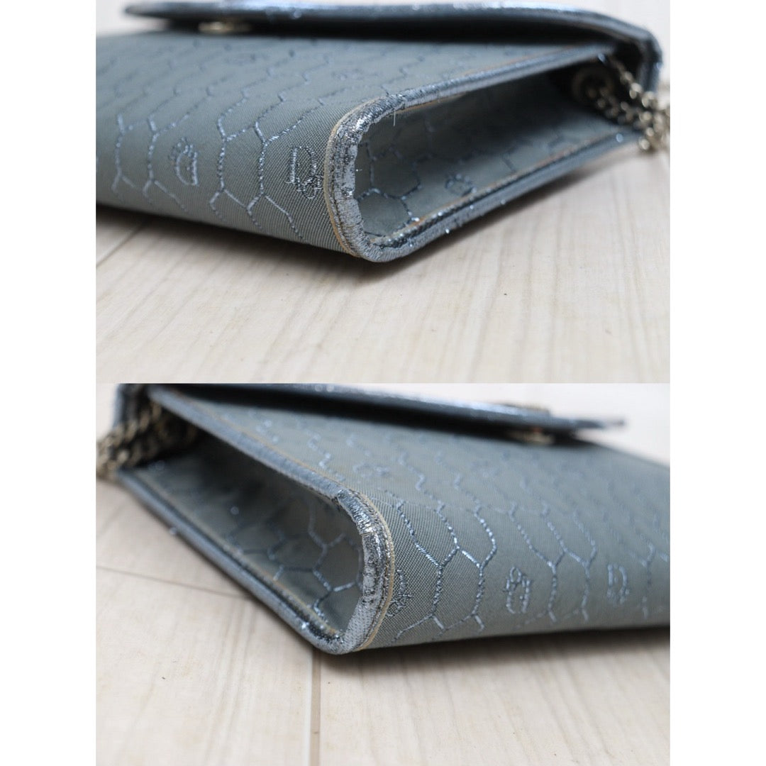 Include Entrupy Certificate of Authenticity｜Very Good ( Rank A) ｜  Dior Honeycomb Thread Chain  Bag  Grey｜26031911