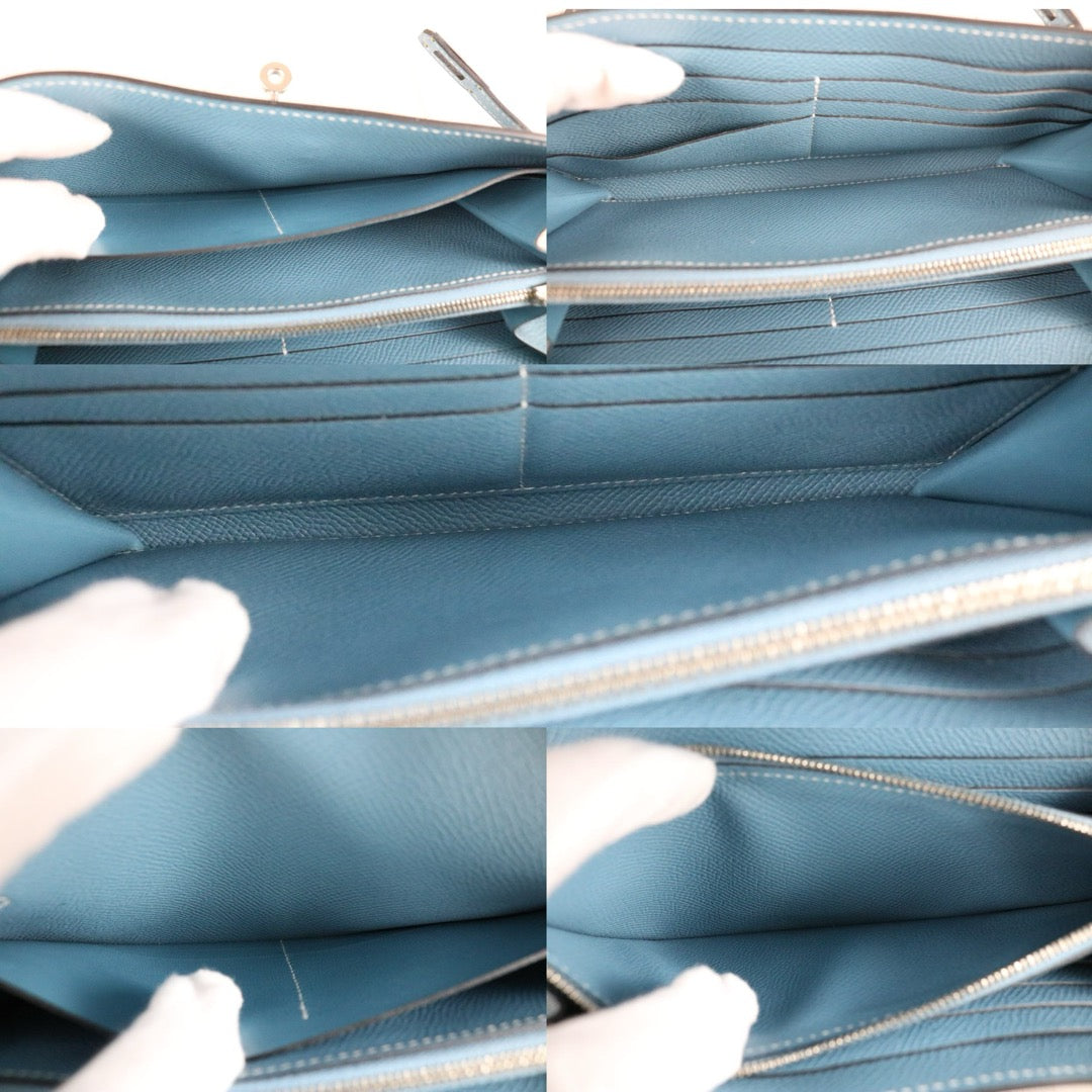 Excellent（Rank SA)｜ HERMES Epson Kelly Long Wallet Blue Jean □O Stamp Made In 2011Year｜X25121403