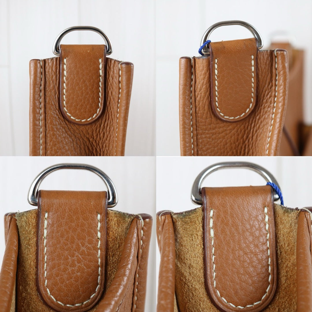 Include Entrupy Certificate of Authenticity｜Good ( Rank AB)｜ HERMES TC Leather Evelyne 33 Shoulder Bag Golden Brown □R Stamp Made In 2014Year｜W26040824