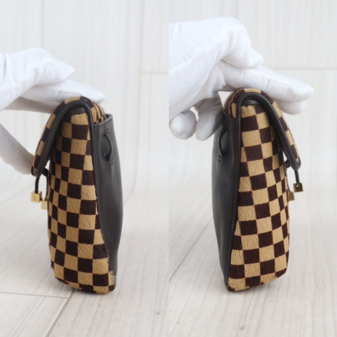 Rank A ｜ LV Gazelle Damier Sauvage Halaco Shoulder Bag Brown ｜23090907