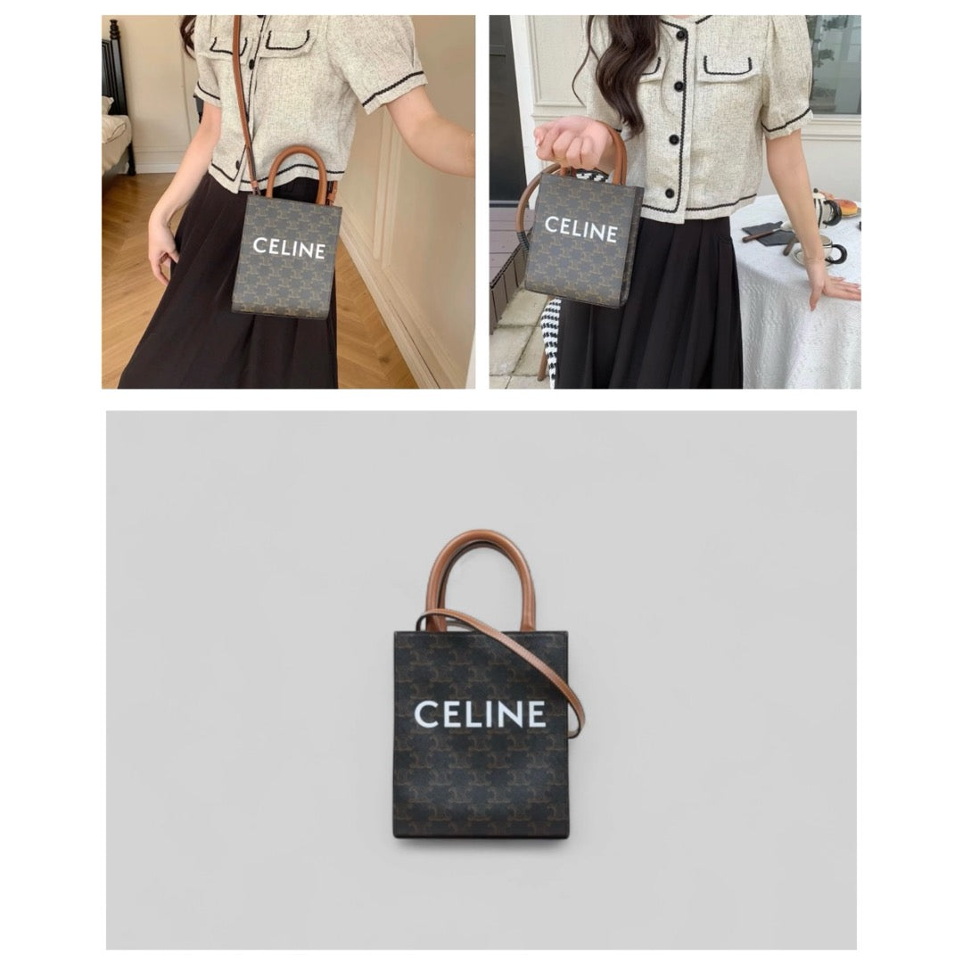 Very Good ( Rank A) ｜ CELINE Macadam MINI Tote Bag Shoulder Bag ｜P25051603