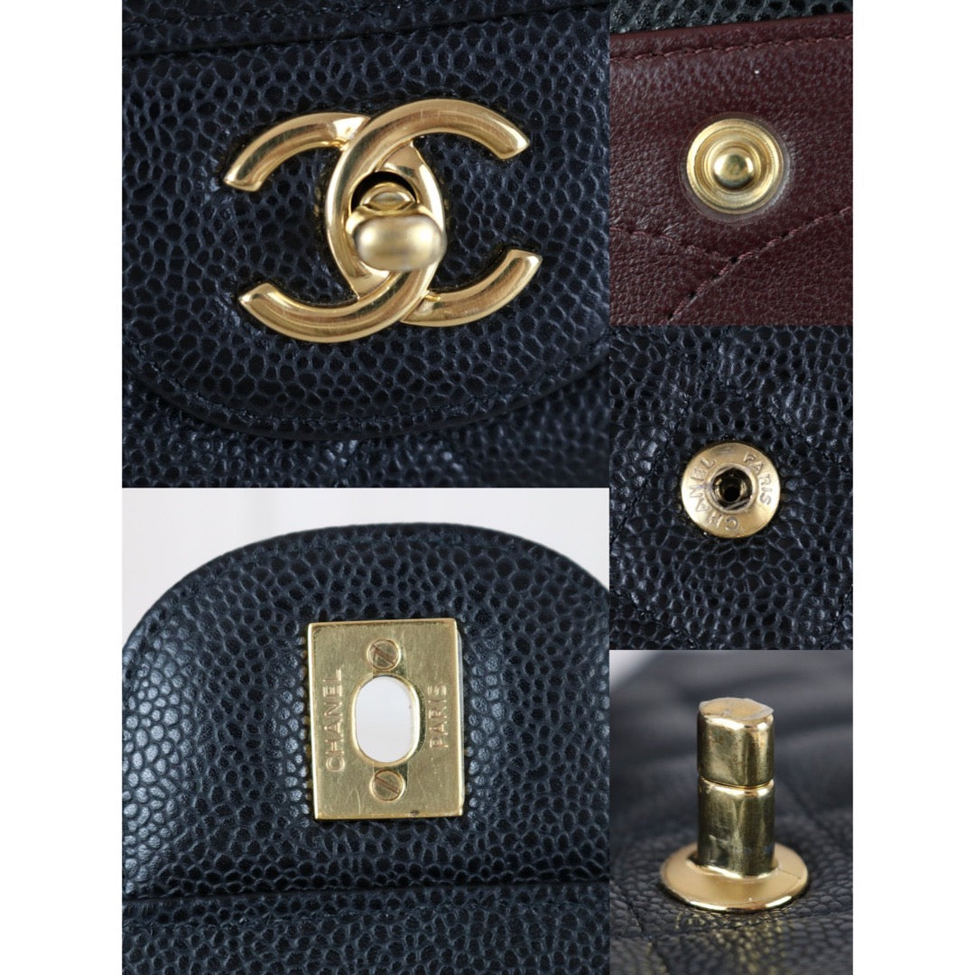 Very Good ( Rank A)｜Full Set CHANEL Matrasse Chain Caviar Skin Jumbo Black  Made In 2010-2011 Year｜S25121105