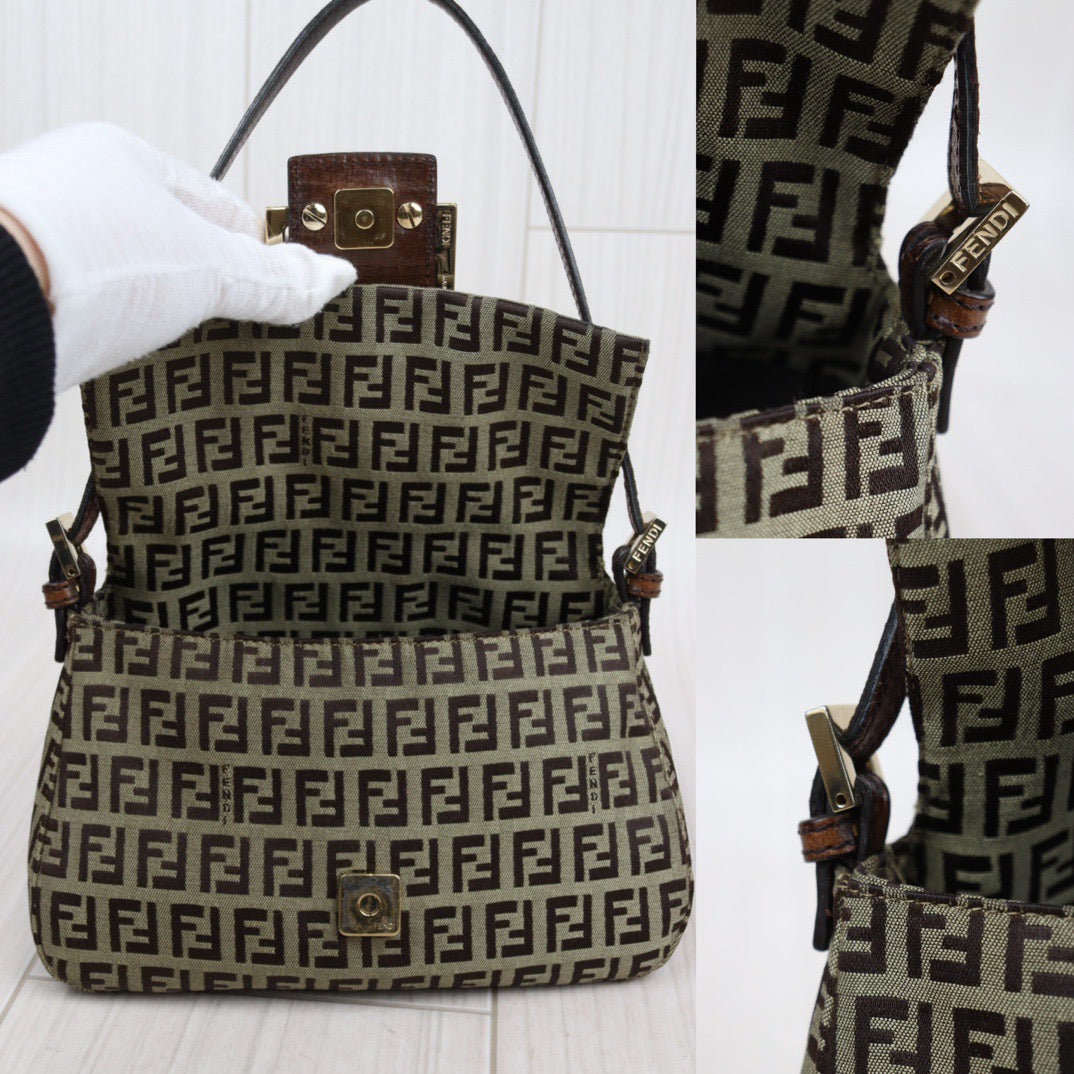 Rank AB ｜ FENDI Zucca Mamma Baguette Shoulder Bag ｜24013011